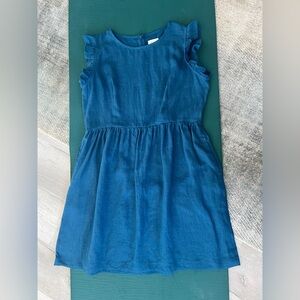 OffOn Linen Dress Blue Sleeveless Pockets Size XL Classic